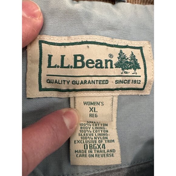 L.L. Bean Womens XL Reg Barn Utility Canvas Jacket W/ Corduroy Trim Pockets Ligh - Picture 5 of 13